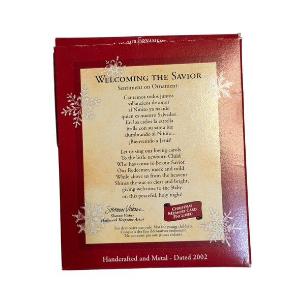VTG Hallmark Keepsake Ornament Welcoming The Savior 2002 Handcrafted Metal 3" - Picture 4 of 6